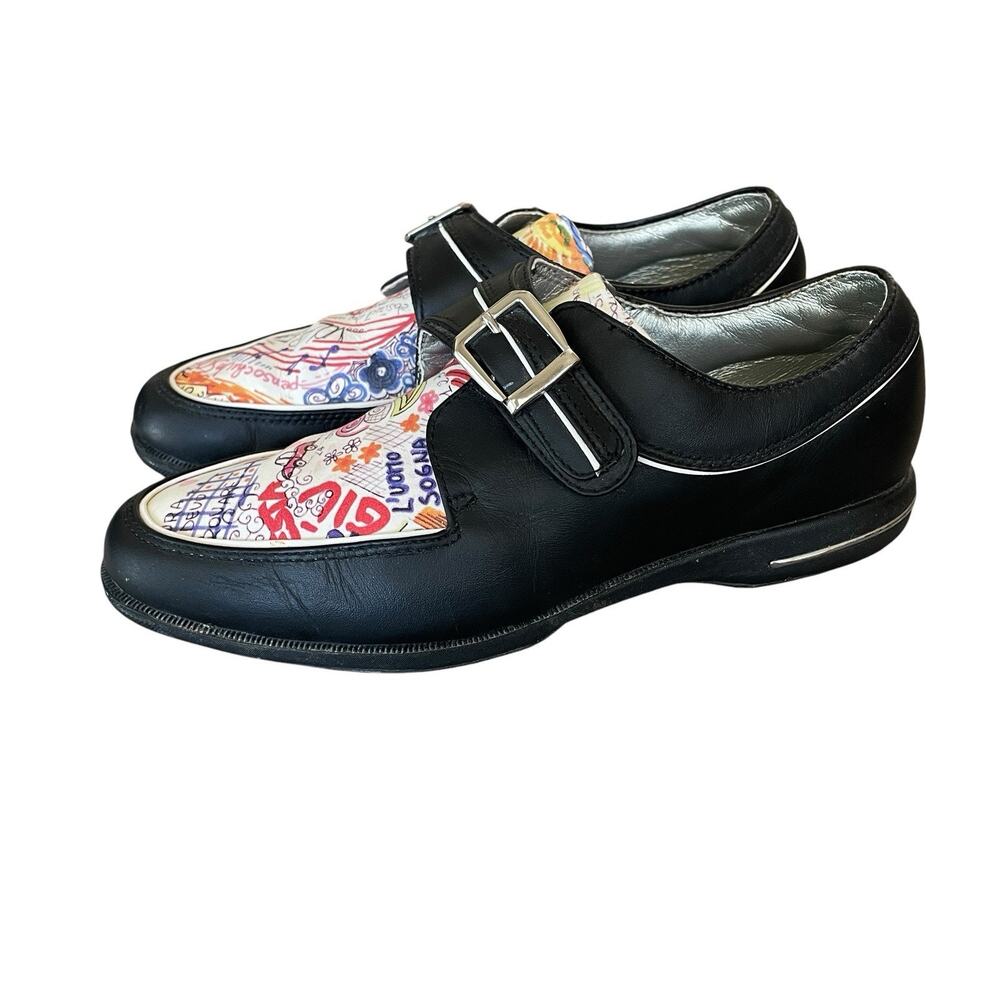 FOOTJOY TC Women's Size 6.5M Black Multicolor Leather Graffiti Oxford Golf Shoes - Picture 8 of 10